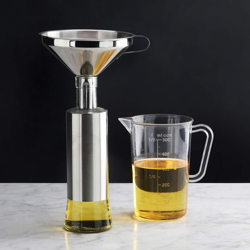 New Star Foodservice Stainless Steel Funnel with Detachable Strainer/Filter, 5", Silver...