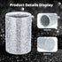 Crushed Diamond Glass Kitchen Utensil Holder Round for Countertop Flatware Utensil Organizer Home Decor Sparkly Gift (Silver)...