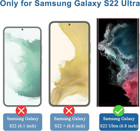 YWXTW [2 Pack Support Fingerprint Unlock Tempered Glass Screen Protector for Samsung Galaxy S22 Ultra,Anti-Spy 9H Tempered Glass Film, Anti-Scratc...