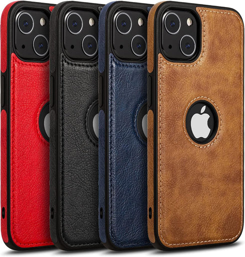 Unique Design Luxury Leather Business Phone Case for iPhone 13 Anti-Slip Scratch Resistant Ultra Slim Protective Case (2021,6.1”) (Brown)......