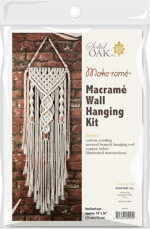 Solid Oak Macramé Wall Hanger Kit - Double Twist, Original version...