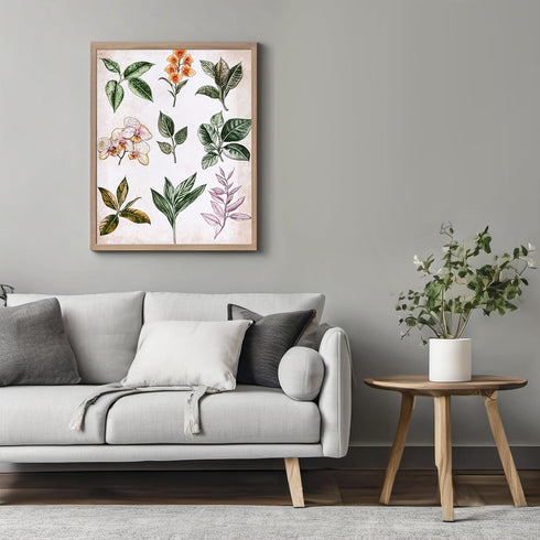 Posterizer 1 pcs-botanical illustration of a variaty of plants-educational art 2-Floral & Botanical Art Gift for Men Women Entrepreneur Teens Dec...