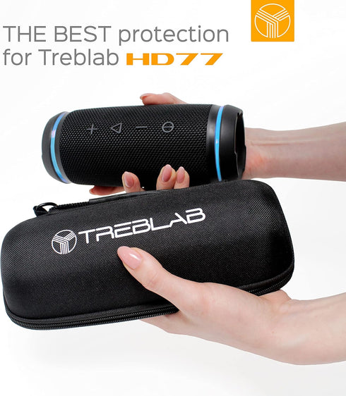 TREBLAB Original Carrying Case HD77 Bluetooth speaker - Compatible with Any Portable Speaker 3.15 x 3.19 x 7.36 in or less Black...