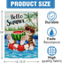 Hello Summer Cat Watermelon Beach Coastal Decorative Garden Flag, Ocean Nautical Yard Outside Decoration Outdoor Small Decor 12x18...