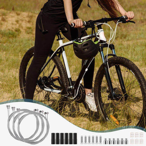 6 Pcs Universal Bike Brake Cable Replaceable Brake Inner Wire Cable, Standard Bicycle Brake Cable with Cable Cap End Crimps Accessories, Professio...