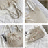 Women Large Straw Beach Tote Bag Summer Hand-woven Bags Shoulder Bag Leather Handle Beach Handbags with Cute Lace Bow Small (White)...