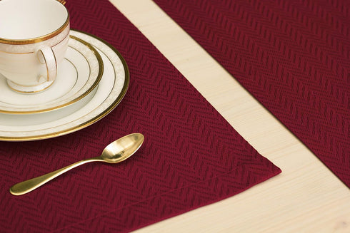 Red Placemats Set of 4, Double Layered Burgundy Place mats for Dining Table, Cranberry Waterproof Table Mats for Kitchen Table for Fiesta, Dinner,...