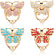 Cell Phone Ring Holder Stands, 4 Pcs Butterfly Phone Ring Holders with Rhinestones Glitter Butterfly Finger Kickstand Metal Hand Grip with Knob Lo...