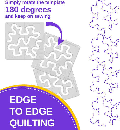 Free-Motion Quilting Templates – 4mm Acrylic Meander Ruler for Domestic & Industrial Sewing Machines – Beginner Stencil for Easy Quilt Designs...