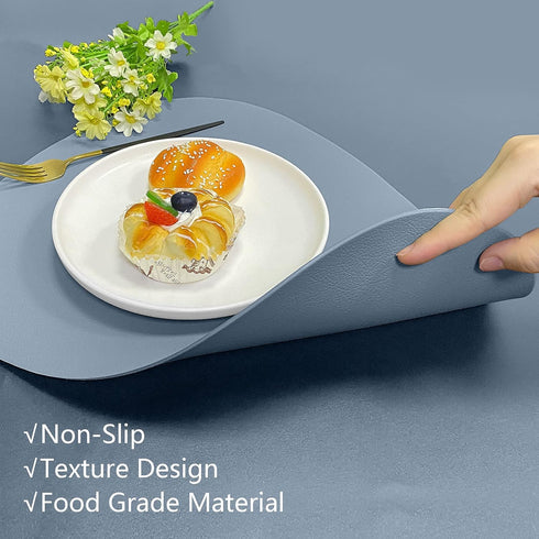 Herda Placemats Set of 6 for Dining Table Mats Faux Leather Placemats Wipeable Washable Placemats for Round Table Mats for Kitchen Dining Patio He...