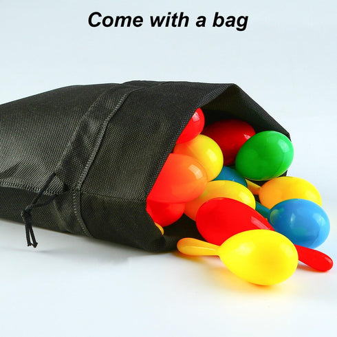 Resinta 30 Pieces Neon Maracas Shakers Mini Noisemaker Bulk Colorful Noise Maker with Drawstring Bag for Mexican Fiesta Party Favors Classroom Mus...