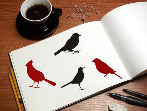 Stencil1 Bird Silhouettes Stencil Reusable Friendly DIY Stencil for Painting, Baking, Crafts, Wall, Furniture Paint - Decor on Walls Fabric & Furn...
