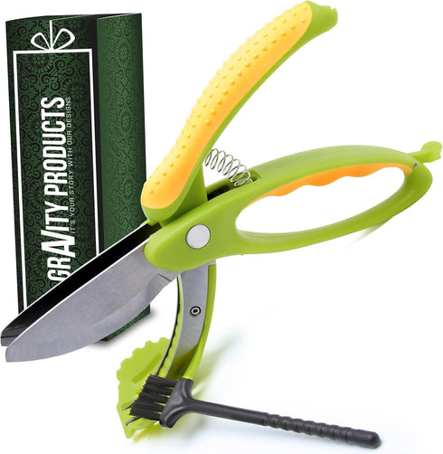 Salad Scissors - 2-in-1 Food Chopper and Kitchen Shears for Easy Salad Making, Vegetables, Meat & More - Ergonomic Handle, Stainless Steel Blades...