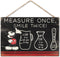 Disney Mickey Mouse Hanging Wood Measuring Sign - Measure Once, Smile Twice for Kitchen or Dining Room...