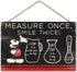Disney Mickey Mouse Hanging Wood Measuring Sign - Measure Once, Smile Twice for Kitchen or Dining Room...