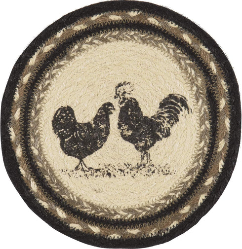 VHC Brands Sawyer Mill Charcoal Table Décor, 8" Trivet, Poultry...
