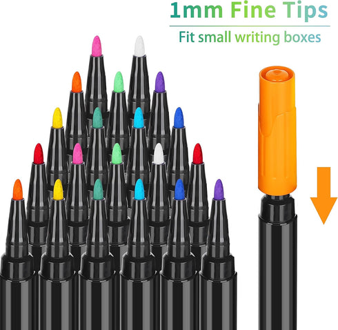 20 Liquid Chalk Markers for Acrylic Fridge Calendar Clear Glass Dry Erase Board Refrigerator White Board Mirror Window Wet Erase Markers Ultra Fin...