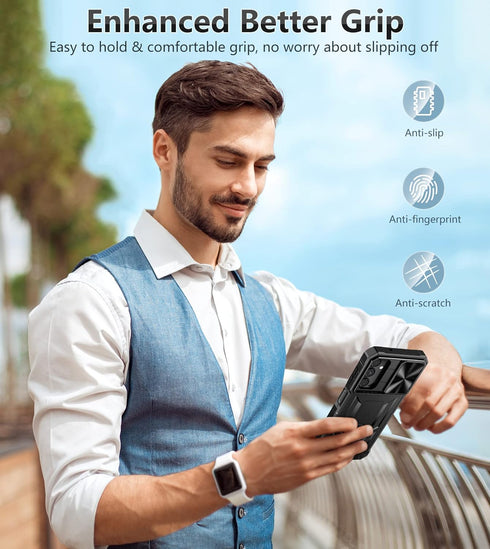 FNTCASE for Samsung Galaxy A14-5G Case: Protective Shockproof Rugged Military Grade Drop Protection A14 Cell Phone Mobile Cover with Kickstand | T...