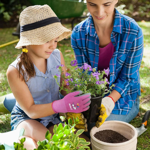 KDK Ages 3-5 Kids Gardening Gloves,Yard Work Gloves for Toddlers, Youth, Girls, Boys, Childrens, Soft Safety Rubber Gloves (XXXS Age 3-5, 1 Pair B...