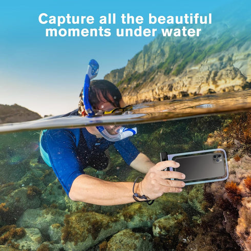JOTO Universal Waterproof Phone Pouch Cellphone Dry Bag Case Cruise Beach Essentials for iPhone 15 14 13 12 11 Pro Max 8 7, Galaxy S23 S22 S21, Pi...