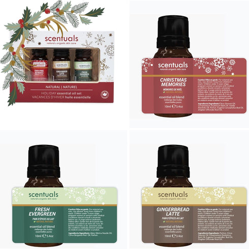 Fragrance Essential Oil Blend Gift Set (Holiday Set) 3 x 10ml / 3 x 0.34fl.oz...