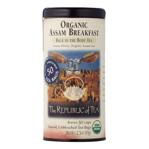 The Republic of Tea Organic Assam Breakfast Black Tea, Tin of 50 Tea Bags...