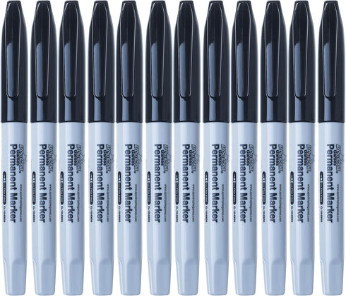 Apostrophe Games Ultra Fine Point Permanent Markers - 12 Pack, Black Pens - Office, School Supplies...