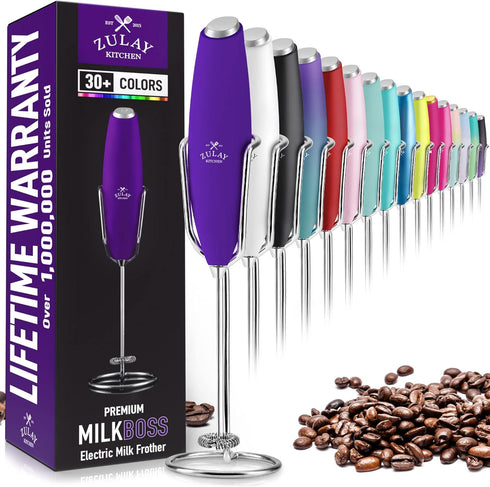 PRO MILK FROTHER WAND - ULTRA HIGH SPEED HANDHELD FROTHER - UPGRADED STAND - Powerful Handheld Mixer with Infinite Uses - Super Instant Electric F...