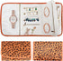 Foldable Leopard Travel Jewelry Bag Organizer Jewelry Storage Roll for Earrings,Necklaces,Rings,Bracelets,Brooches...