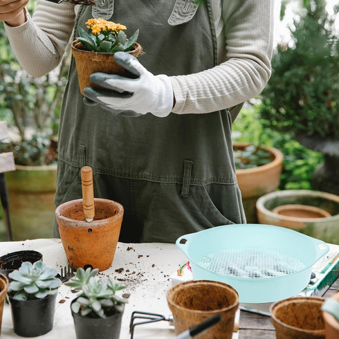 Rock Garden Sieve Soil Sifter: Round Gardening Soil Sieve Garden Sand Sieve Gardening Tool Accessories for Small Gravel Soil Sand...