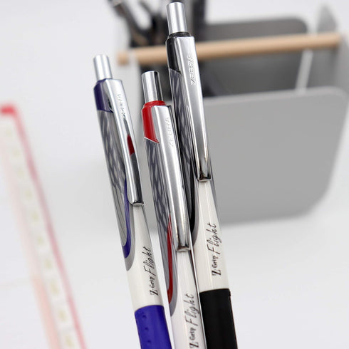 Zebra Pen Z-Grip Flight Retractable Ballpoint Pen, Bold Point, 1.2mm, Red Ink, 12-Count...