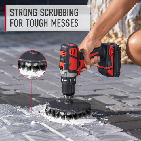 Hoover 6" Hard Bristle Cleaning Brush, for Heavy-Duty Whole-Home Cleaning, Drill and ONEPWR Cordless Scrubber Compatible, AH86300, Black...