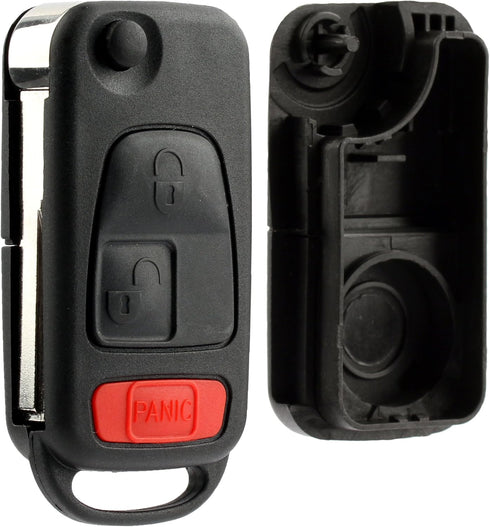 KeylessOption Replacement Keyless Entry Remote Fob Clicker Flip Key Shell Case...