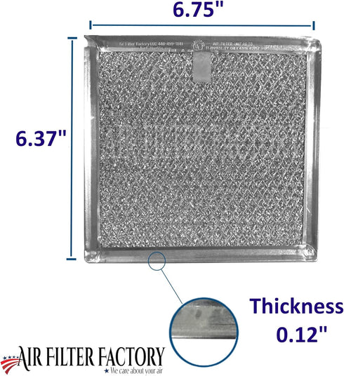 Microwave Filter 6.75" X 6.34" DE63-00666A Replacement For Samsung Over The Range Kitchen Oven Vent Grease Screen Fits AP5306190 2-Pack...