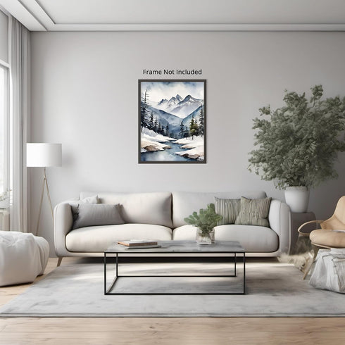 Posterizer 1 pcs-beautiful snowy scenary in winter -5-Landscape & Nature Art-GIft for Men Women Teens-Dining Room Decor- unframed wall art...