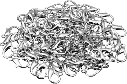 Syhood 100 Pcs Lobster Claw Clasp 0.91x0.47 Inch Large Lobster Claw Clasp Necklace Bracelet Fastener Hook DIY Jewelry Finding(2.3 x 1.3 Cm/ 0.91 x...