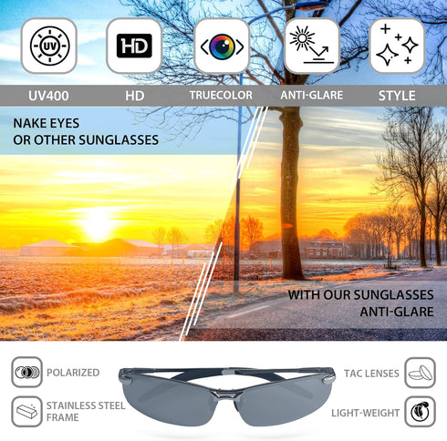 Polarized Sports Sunglasses for Men Golf Driving Fishing Sunglasses Men Polarized UV Protection...