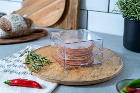 Mini Deli Keeper, Storage Container for Fridge | Food Storage Box with Lid | Small Cold Cuts Holder and Organizer for Refrigerator | Made in USA...