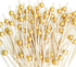 200PCS Cocktail Picks, Fancy Toothpicks for Appetizers, Decorative Bamboo Skewers for Appetizers Drinks Fruit, 4.7 Inch Long Wooden Gold Pearl Foo...