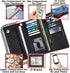 F&L CLASSIC RFID Blocking Mens Tri-fold Long Style Cowhide Leather Steel Chain Wallet,Black...