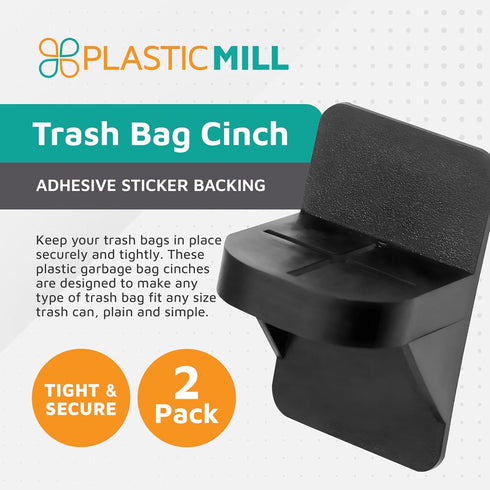 PlasticMill Trash Bags Cinch Black, 2 Pack, To Hold Garbage Bags In Place.May not be compatible with some Garbage Can drawers or compacters....