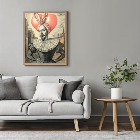 Posterizer 1 pcs-funny humourous William Shakespeare with balloon ears 2-Comedy Art-Gift for Art Lovers-Living Room Bedroom Decor- unframed wall a...