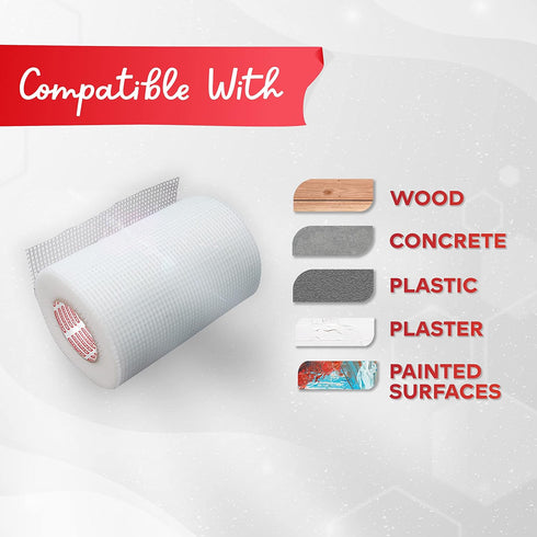 XFasten Drywall Repair Mesh Tape - 6-Inch X 90-Foot Mesh Tape for Drywall Repair, Fiberglass Drywall Patch Hole, Heavy Duty Wall Repair Mesh Spack...