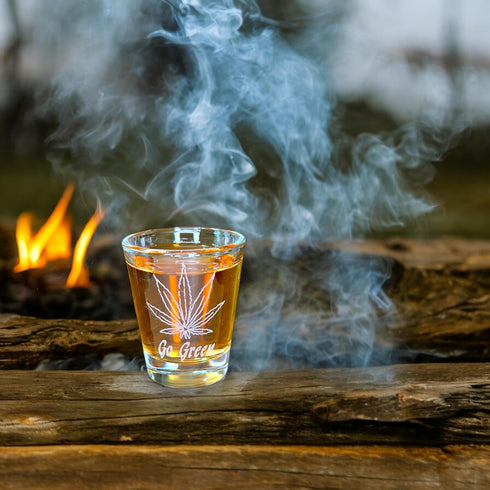 2oz Pot Leaf Go Green Shot Glass...