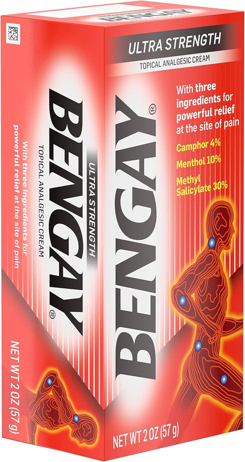Bengay Ultra Strength Topical Pain Relief Cream, Non-Greasy Analgesic for Minor Arthritis, Muscle, Joint, and Back Pain, Camphor, Menthol & Methyl...