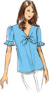 Butterick B6662D5 Easy to Sew Women's Pullover Tie Front Blouse Sewing Patterns Sizes 12-20...