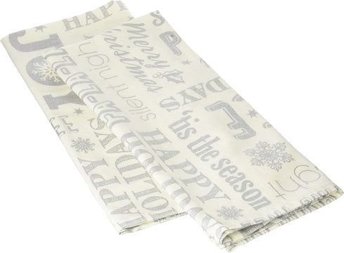 DII Christmas Dish Towels Decorative Metallic Holiday Kitchen Towel Set, 18x28, Silver Collage, 2 Count...