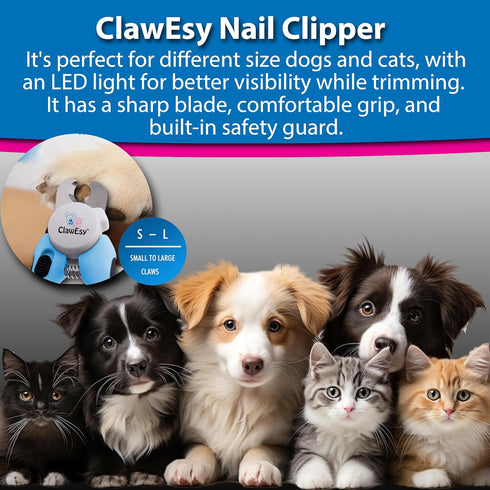 Dog Nail Clipper with Ultra Bright LED Light for Bloodline, Stainless Steel Pet Nail Trimmer with Safety Guard, Ergonomic Handle, Free Nail File f...