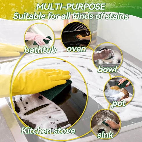 Heavy Duty Scouring Pad - 12PCS Scouring Pads for Heavy Duty Cleaning Scrubbing Pads for Kitchen Bathroom Household Cleaning Dish Scrubber Scrub S...
