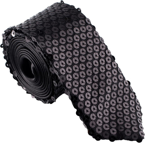 Mens Fashion Sequin Skinny Tie - Great for Weddings, Parties, Costumes, Halloween - Many Colors to Choose From...